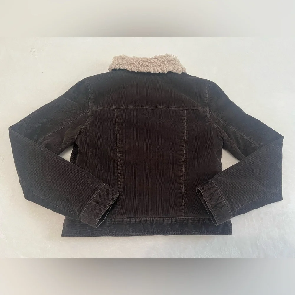Gap Kids Sherpa Lined Brown Corduroy Button Up Jacket‎ Size 10 - fits like 5-10Y